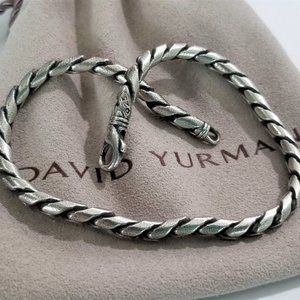 DAVID YURMAN *RARE* Stippled Sterling Silver Cobra Chain Bracelet - MINT! $495